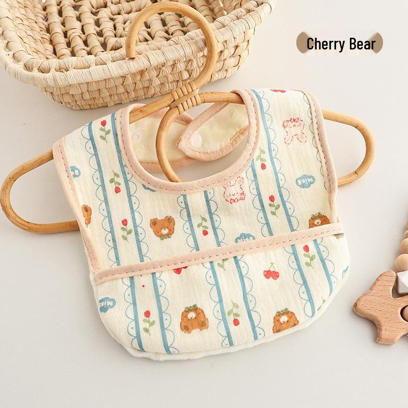 U-Shaped Pure Cotton Waterproof Infant Bib - Soft, Anti-Spit, Drool & Food Catcher