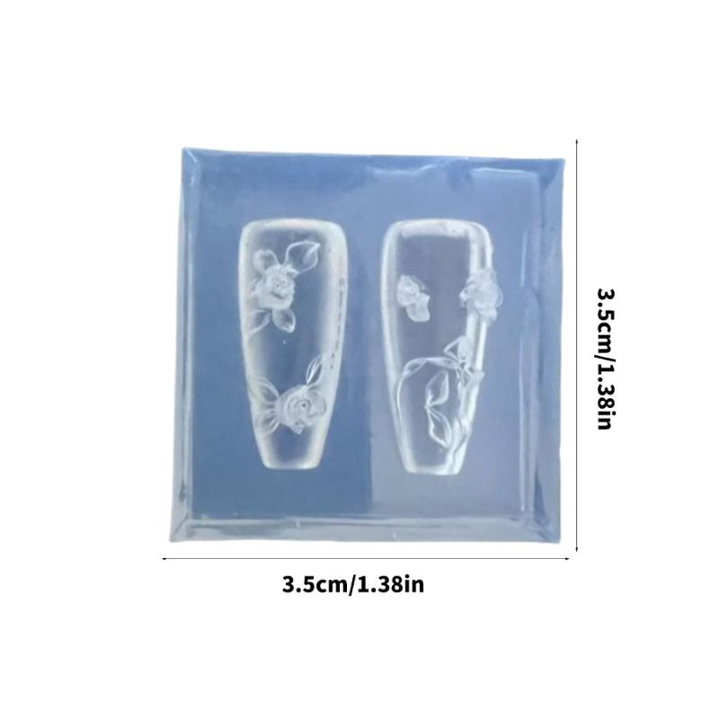 Reusable Emboss Flower Bowknot Nail Charm Making Mold Unique Nail Art Silicone Mold For 3D Manicure Decoration