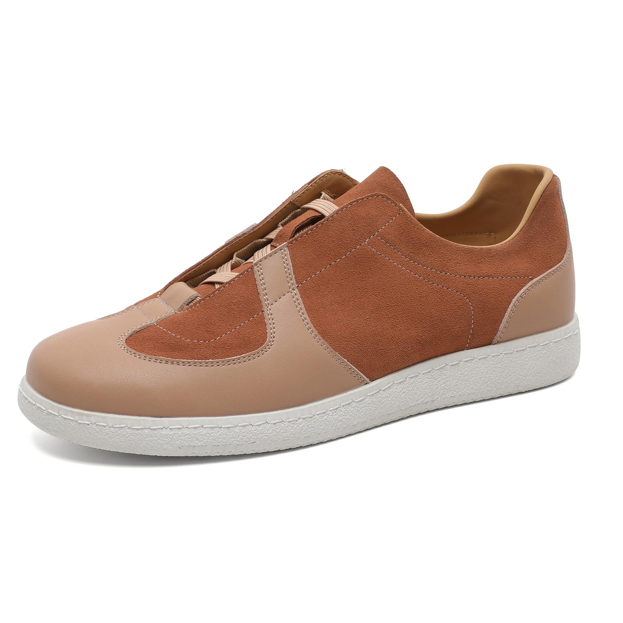 

Модная Новая Уличная Мужская Повседневная Обувь Универсальные Кожаные Мужские Кроссовки Ручной Работы Дышащая Мужская Обувь для Ходьбы Отдых Прогулки Тренировки 46 бежевый