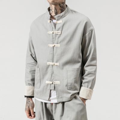 Men's Kimono Open Jackets Solid Outerwear Coats Loose Casual Chinese Style Male Long Sleeve Retro Comfort Overcoats