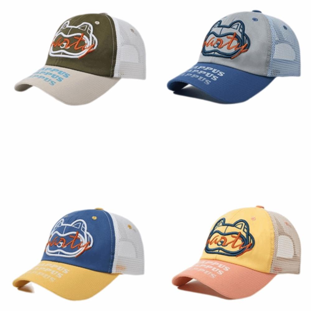 Sunshade Breathable Mesh Baseball Cap Letter Embroidery Retro Style Mesh Cap Versatile Design Duckbill Cap Sun Shading