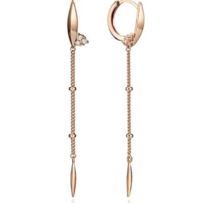 ELLE Jewelry 14K Point Chain Earrings (Gold Pin) ELGPEE124