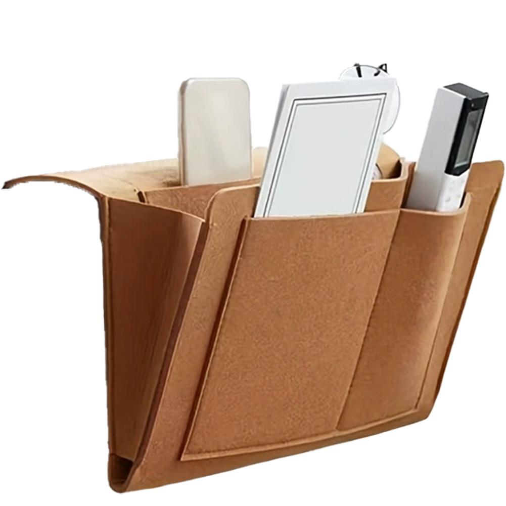 Felt Bedside Storage Bag Organizer Bed Desk Bag Sofa TV Remote Control Hanging Caddy Couch Storage Organizer Bed Holder Pockets