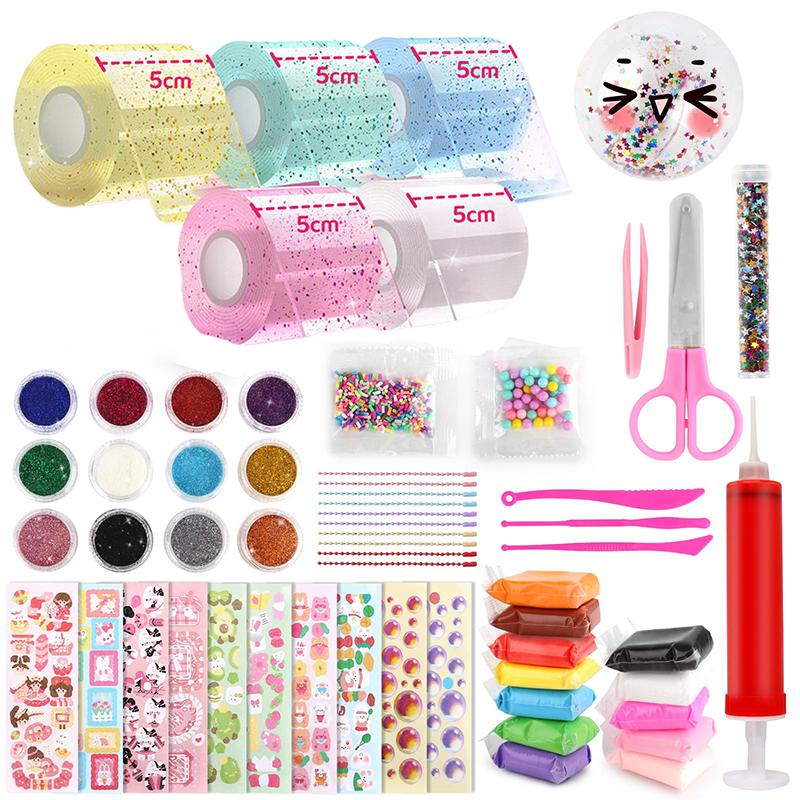 

Набор для надувания пузырей из наноленты, Двусторонняя эластичная лента, Набор для рукоделия своими руками, Игрушки-стрессболы, Мячик-сквиши, Игрушка для снятия тревоги