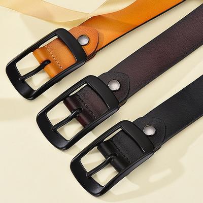 Women'S Belt Simple And Fashionable Pure Cowhide Black Belt Genuine Leather Student Decorative Jeans Belt Women