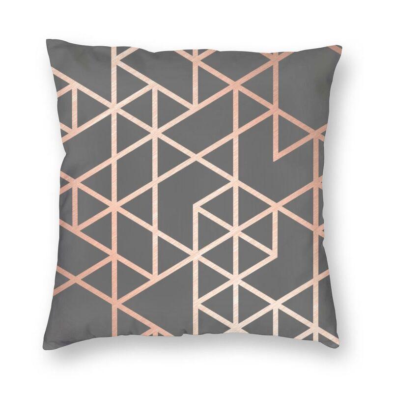 Abstract Gray Red Swirls Modern Pillow Cover Home Decorative Geometric Pattern Car Cushion Triangles Black White And Yellow