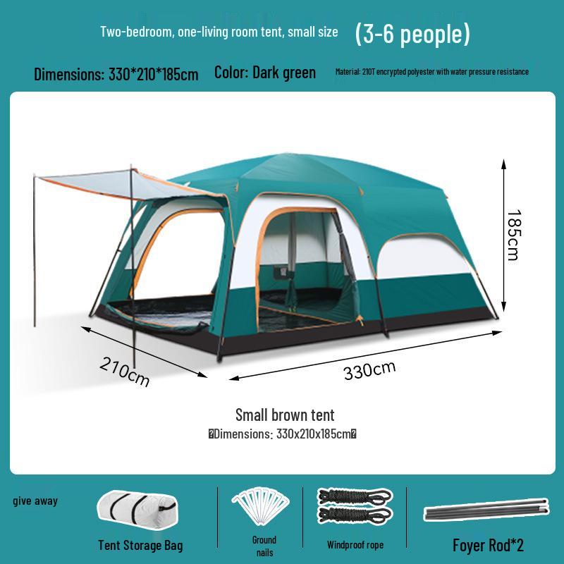 Tenda Portatile Lupo Artico: Due Stanze e Un Salone con Protezione Sole e Pioggia per il Campeggio