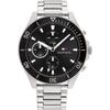 Men's Chronograph Diver Watch Black Dial Silver Strap 1791916