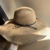 Wholesale Early Spring New Big Eaves Straw Woven Flat Top Top Top Hat French Retro Vacation Hepburn Style Sun Hat