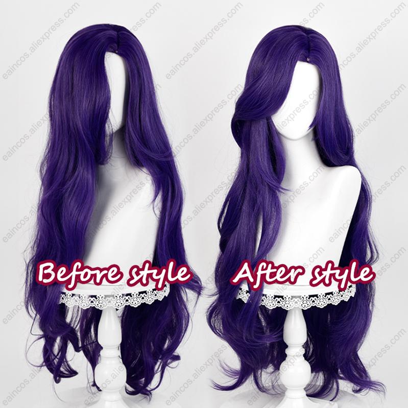 Rarity Cosplay Wig 90cm Long Dark Purple Curly Wigs Heat Resistant Synthetic Hair