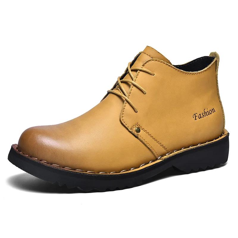 

Fashion Golden Sapling Tooling Boots for Men Retro Leather Shoes Comfortable Platform Leisure Flats Classics Outdoor Leisure Men s Boot 38