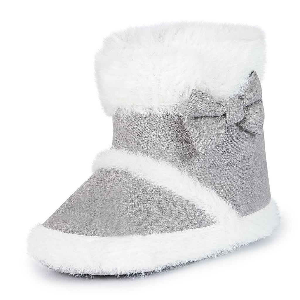 2025 Herbst/Winter Kleinkind Baumwollstiefel: Mit Schleife, Mehrfarbig, Rutschfeste Weichsohle