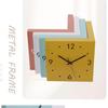 Automatic Induction Lamp Corner Wall Clock Steel Sun Corner Double-sided Wall Clock Digital Hollow Mute Free Punching