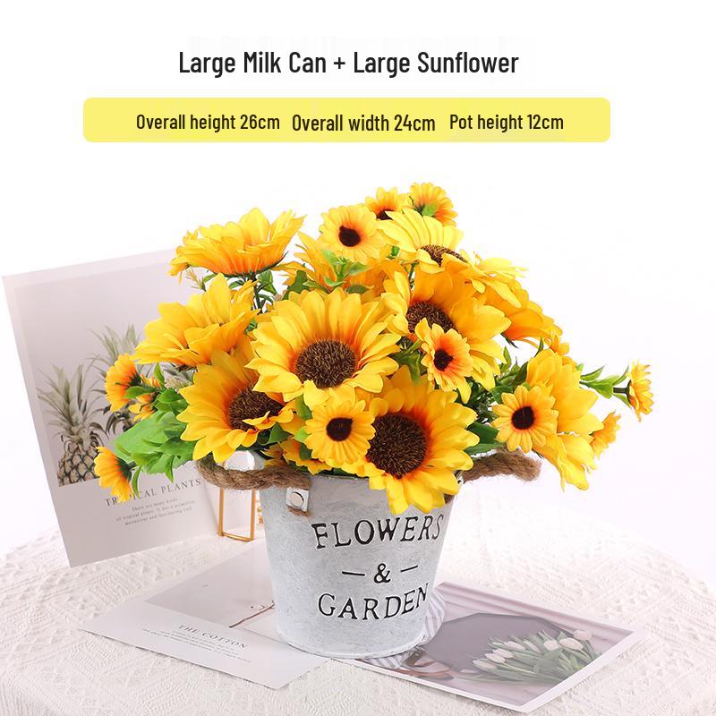 Mini Sunflower Artificial Flower Ornament for Living Room or Dining Table Decoration