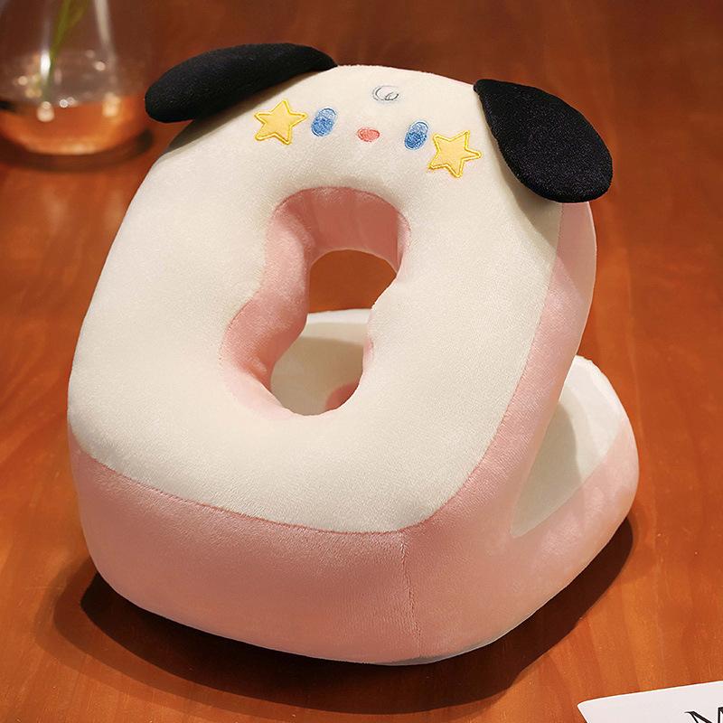 Cute Cat Nap Pillow Ice Silk Plush Throw Pillow Cuddle Cat Office Table Nap Artifact Waist Backrest Female