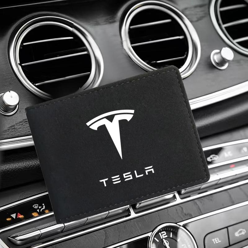 PU Leather Credit Card Case Car Driving Documents Protective Case For Tesla Model 3 Model S Model X Y Roadster Performance