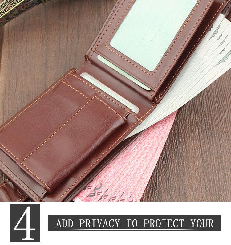 Męski Krótki Skórzany Portfel z Klamrą, Kieszonką na Monety i Etui na Prawo Jazdy