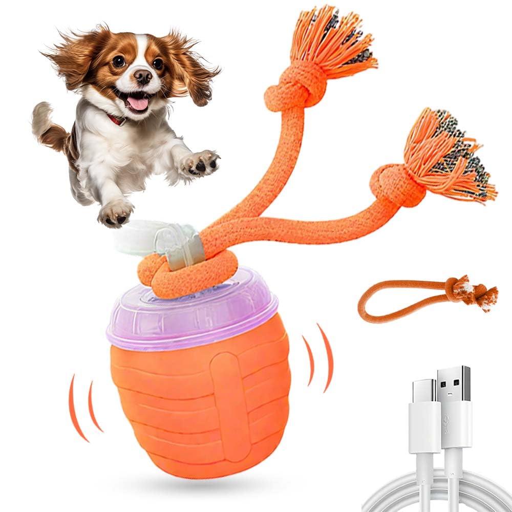 Durable Dog Toy Electric Jumping Ball Automatic Bouncing Chew Proof Ball for Aggressive Chewers Interactive Pet Chew Toy