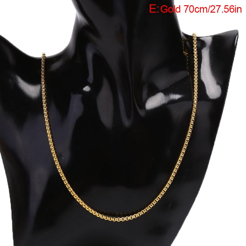 3Mm Stainless Steel Keel Chain Necklace Men Women Necklace Jewelry Gift