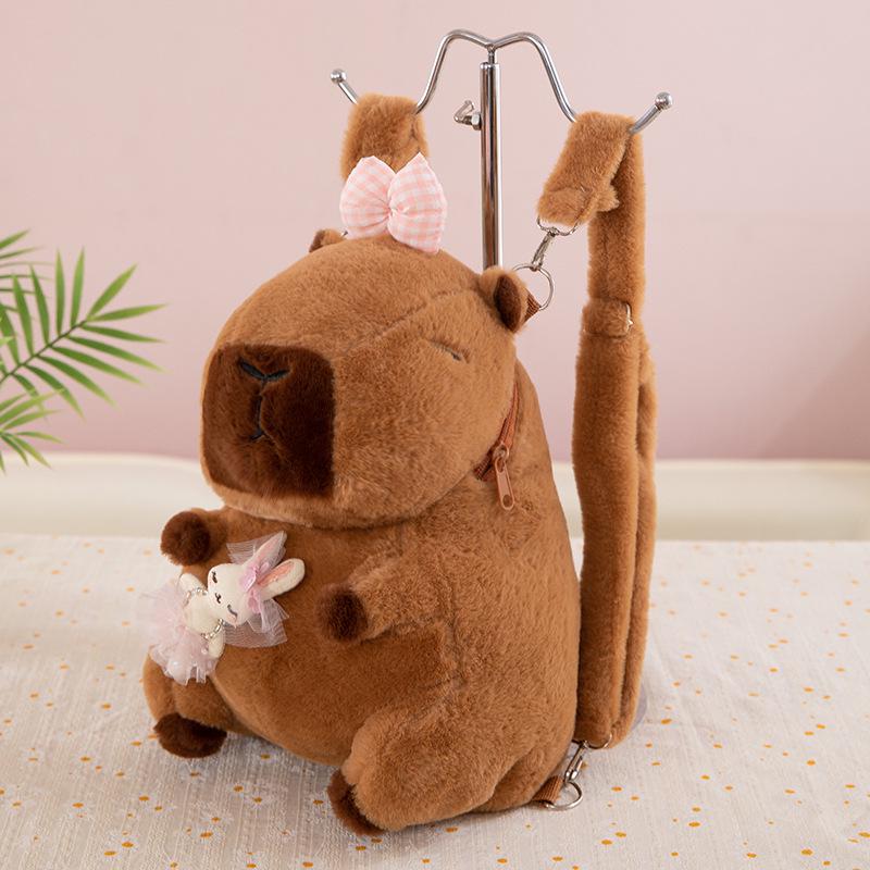 Cute Capybara Backpack Plush Toy Doll Stuffed Animal Gift for Girls' Birthday