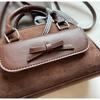 2026  Single Retro Simplicity Bow Decorati Design Crossbody Bags for Women Solid Color Faux Suede Shoulder Bags