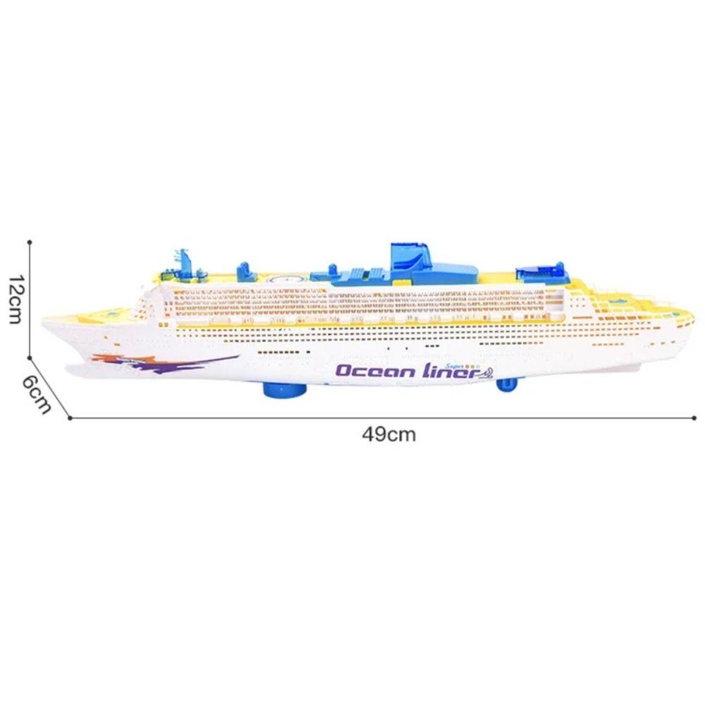 NEW Flashing Light Electric Ship Toy Automatic Steering LED Light Sound Electric Boat Toy Realistic Cruise Ship Toy