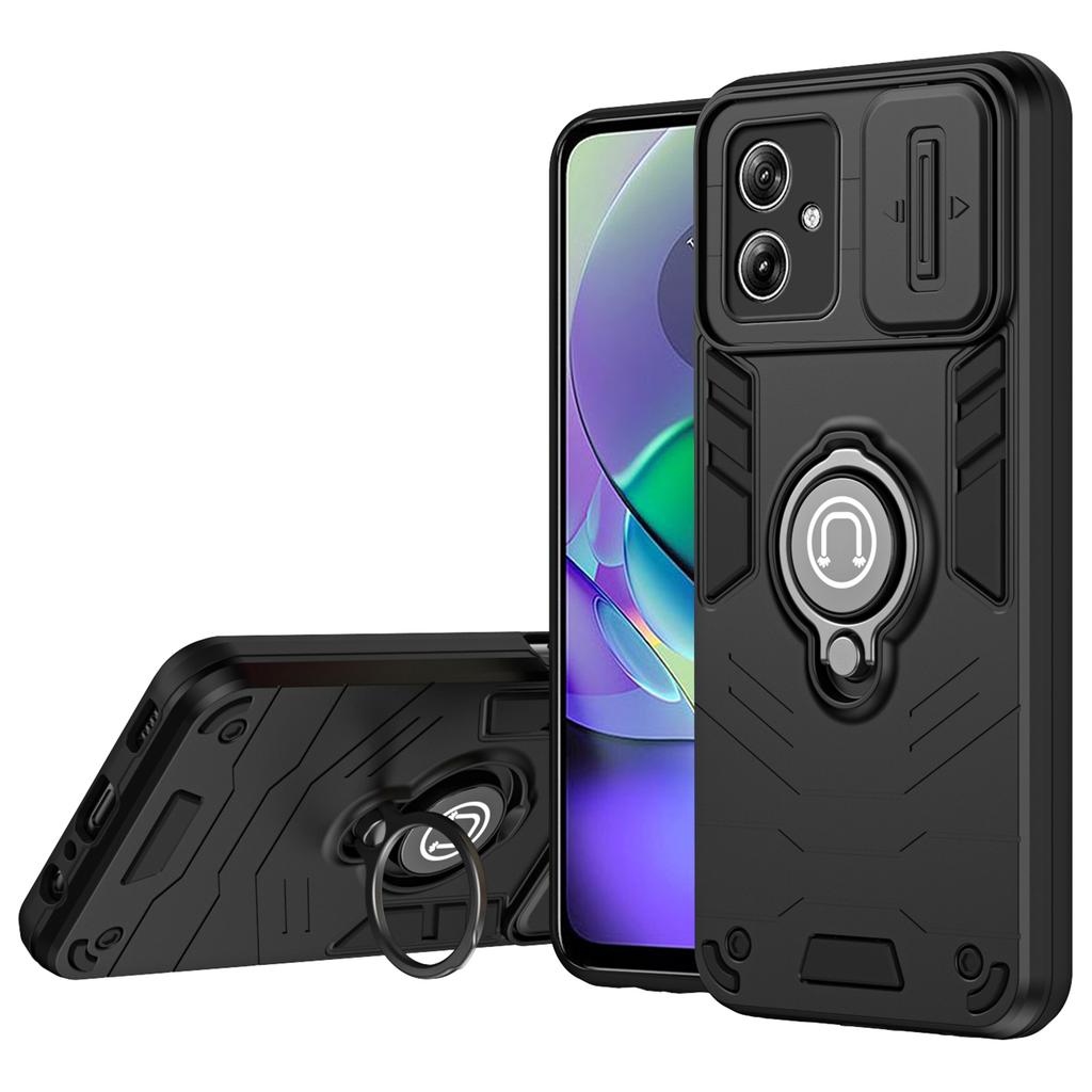 For Motorola Moto G54 5G Case PC+TPU Kickstand Phone Cover Slide Lens Shield