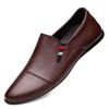 Men's Cowhide Leather Slip-On Shoes - Breathable, Soft Sole, Casual & Business, Year-Round Wear