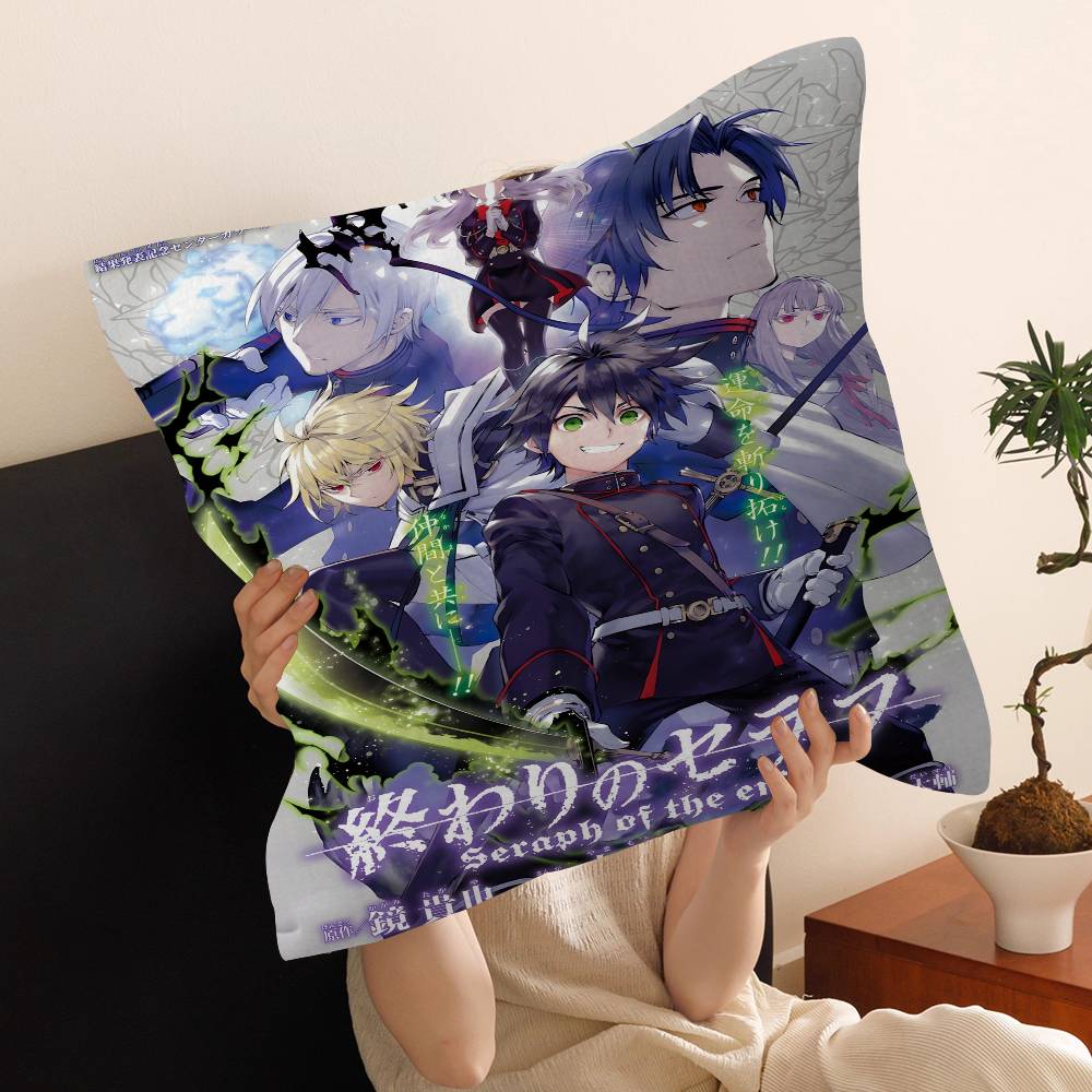 Anime Seraph of The End Cushion Cover Inches Farmhouse Decor Home Throw Pillow Covers for Couch Decorations