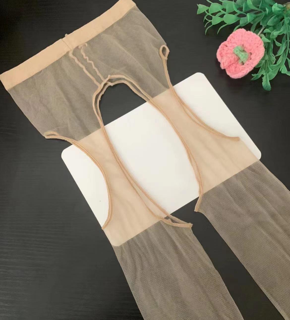 

Прозрачные летние ультратонкие сексуальные колготки без ластовицы Four-way Crotchless
