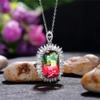 Nuevo Precioso Collar para Mujer con Gran Circonita Cúbica de Color Accesorios Nupciales Elegantes Joyería de Moda de Máxima Calidad