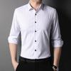 Men's Vertical Stripe Long Sleeve Shirt - Turn-Down Collar, Slim Fit, Iron-Free, Versatile Business Top for All Ages