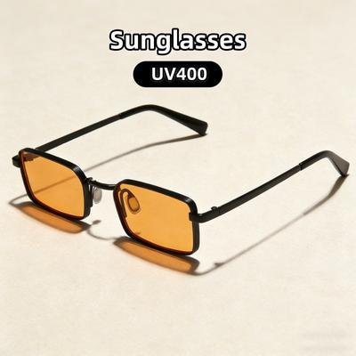 Fashionable Small Square Frame Sunglasses Women's INS Style Metal UV400 Protection Street Photography Decorative Glasses