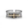 Korean Version of Fashion Temperament Men's and Women's Imitation Cross Ring Color Separation Trend Personality Live Adjustable Jewelry