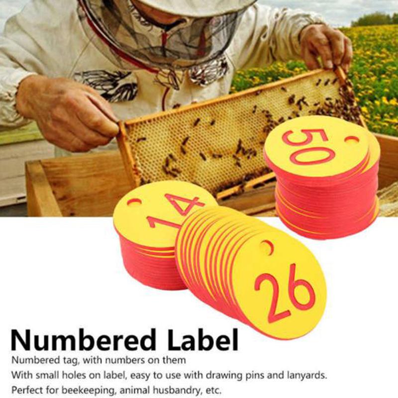 20/50Pcs Farm Number Tags Mating Box Beekeeping Husbandry Hanging Numbered Tag