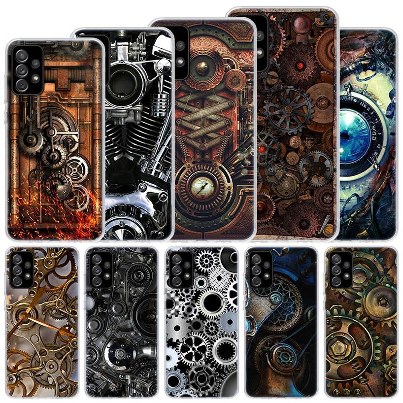 Steampunk Gear Mechanical Soft Case For Samsung Galaxy A15 A14 A13 A12 A55 A54 A53 A52 Phone Cover A35 A32 A33 A25 A23 A22 A05S