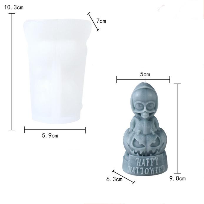 Halloween Ghost Candle Mold Crafts Gypsum Resin Making Silicone Mold DIY Pumpkin Ghost Modeling Decoration Kitchen Mold