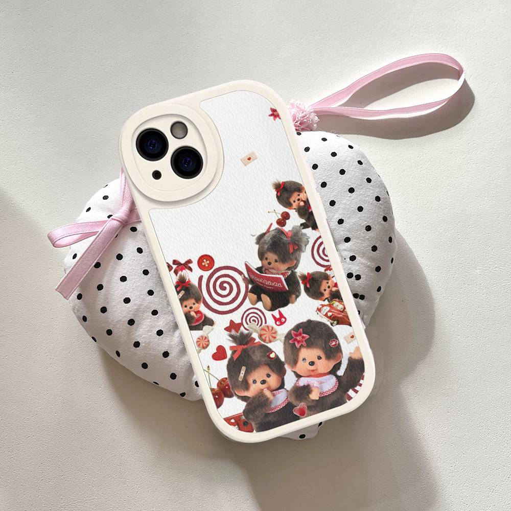 Cute M-monchhichis-s Phone Case For IPhone 16 15 14 11 12 13 Pro Max Plus Back Leather Shell