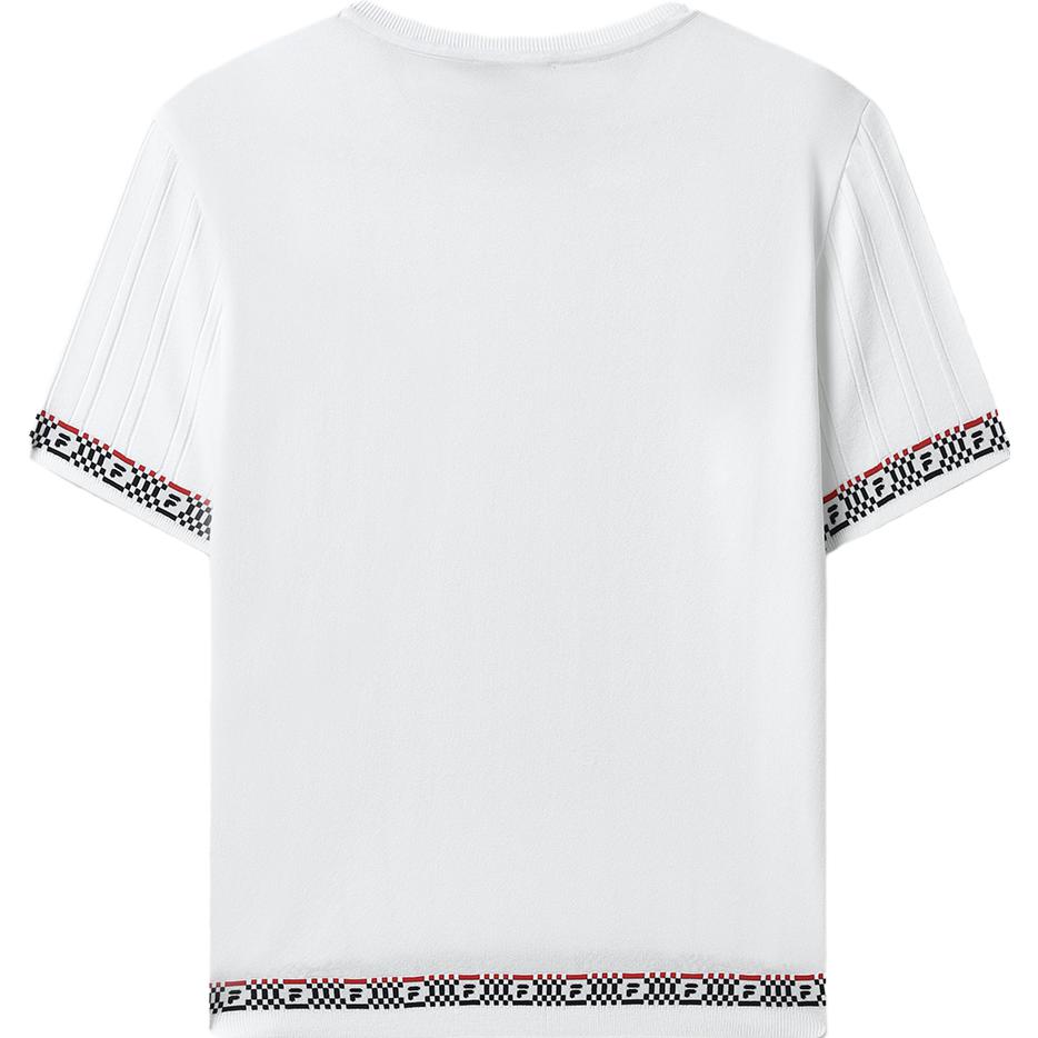 Fila Versatile Casual Short Sleeve Knit Top Women Tops Standard-White F11W321403F-WT