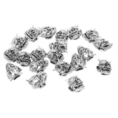 Κιτ 20 τεμαχίων Χάντρες για Μούσι Βίκινγκ Αντίκες Βόρειοι Βίκινγκ Ρούνοι Σωληνάρια Μαλλιών Πειρατική Νεκροκεφαλή Dreadlock DIY