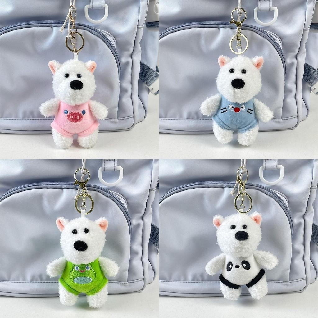 Adorable West Highland Terrier Plush Toy Cute Costumed Dog Stuffed Animal Keychain