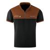Men's Color Blocked Stand Up Collar 1/4 Zip Up Shirt  Men's Casual And Comfortable Short Sleeved Shirt