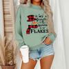 Women's Casual Fashion Round Neck Long Sleeve Christmas Printed Sweatshirt