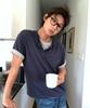MOOD INSIDE Tencel Layering Henley Neck Half Tee_Wine