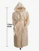 Candy Stripe Coral Fleece Hooded Bathrobe: Quick-Dry, Breathable, Skin-Friendly, and Warm.