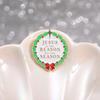 Fun Festive And Geometric Round Christmas Brooch With Vibrant Colors And Cartoon Appeal
