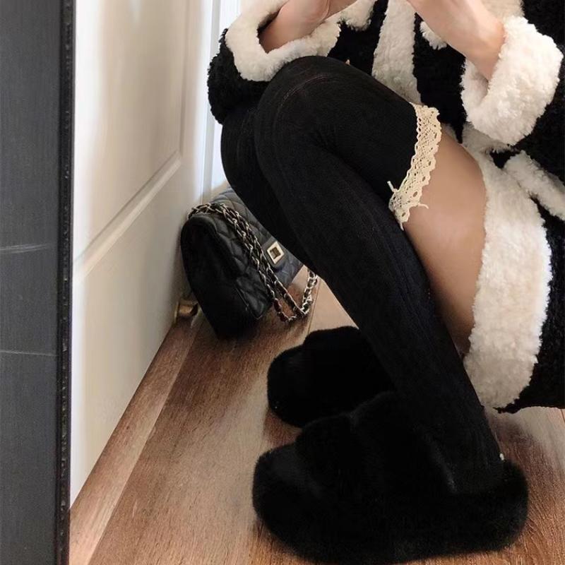 Lolita Sznurowane Długie Podkolanówki Damskie Za Kolano Podkolanówki do Uda Wiosna Jesień Moda Dziewczęca Ciepłe Seksowne Bawełniane Rajstopy JK