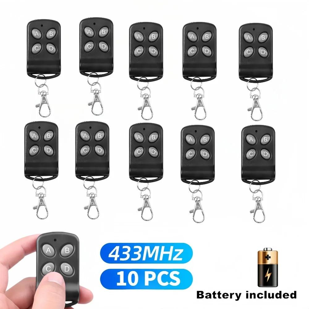 5/10Pcs 433Mhz RF Garage Door Remote Control Duplicator 4 Keys Fixed Code Grabber Clone Gate Key Fob Command Hand Transmitter