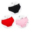 3Pcs/Set Women Cotton Briefs Solid Color Panties Comfortable Mid Rise Underpants Breathable Daily Girls Underwear