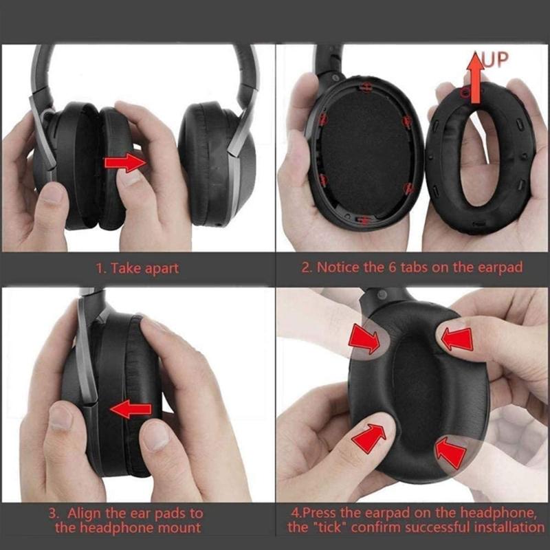Earpads Pillow Earmuff Ear Pads for WH-1000XM3 Headphone with Buckle Ear Cushions Earpads Headband Protector
